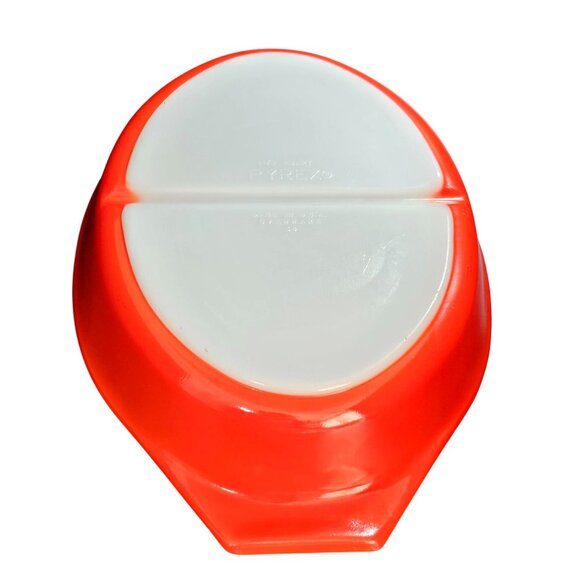 Pyrex Red Friendship Casserole Dish 1.5qt Divided No Lid vtg 70s bakeware bright - Picture 5 of 12